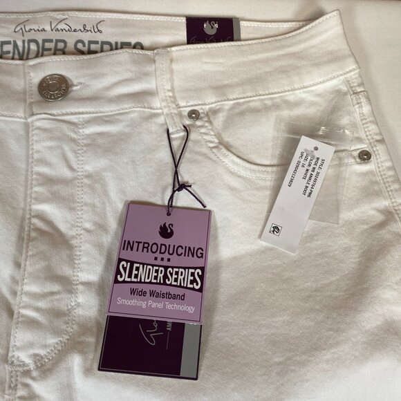 NWT Gloria Vanderbilt Wide Waisted Ankle Boot Jeans Women's 16 White Cotton Blen - Picture 4 of 8
